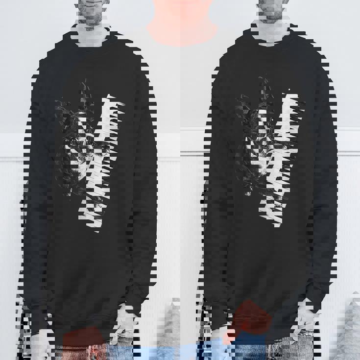 ボストンテリア ピアノ ピアニスト 犬好き スウェットシャツ 高齢者への贈り物