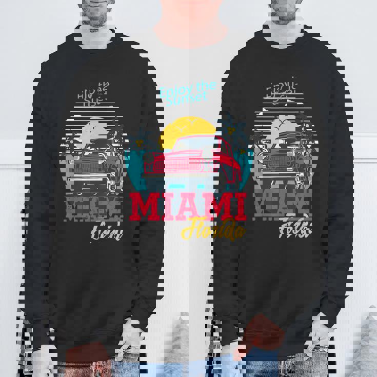 マイアミビーチtシャツ、マイアミ半袖グラフィックデザイン。 スウェットシャツ 高齢者への贈り物