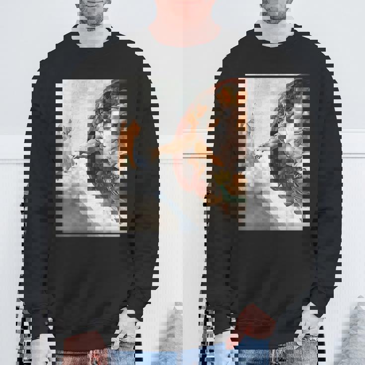 ミケランジェロの愉快な創作猫ミーム。 スウェットシャツ 高齢者への贈り物