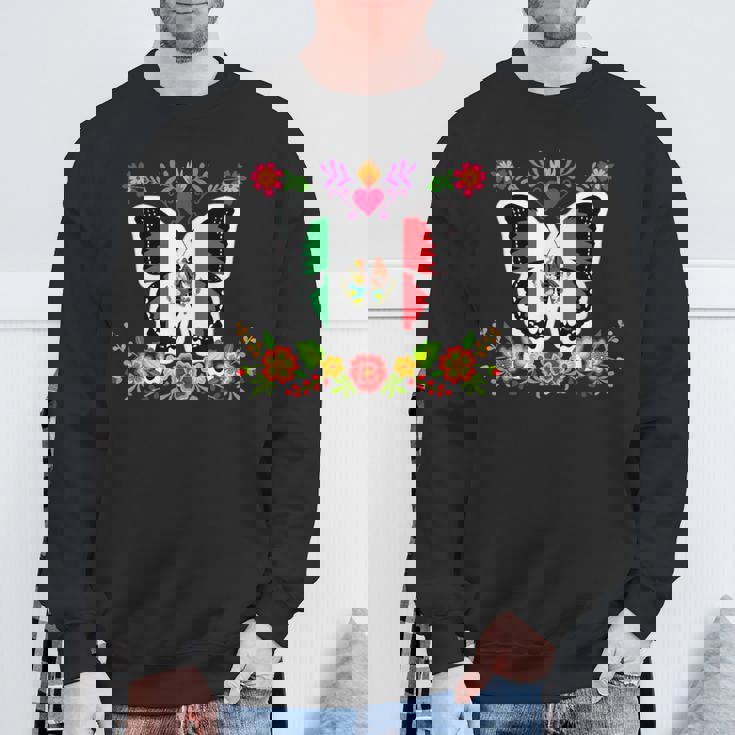 メキシコ独立記念日 バタフライ メキシコ スウェットシャツ 高齢者への贈り物