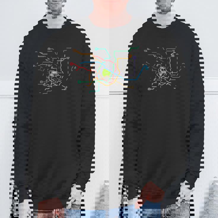 メトロ 東京 全線 路線図 電車 地下鉄 スウェットシャツ 高齢者への贈り物