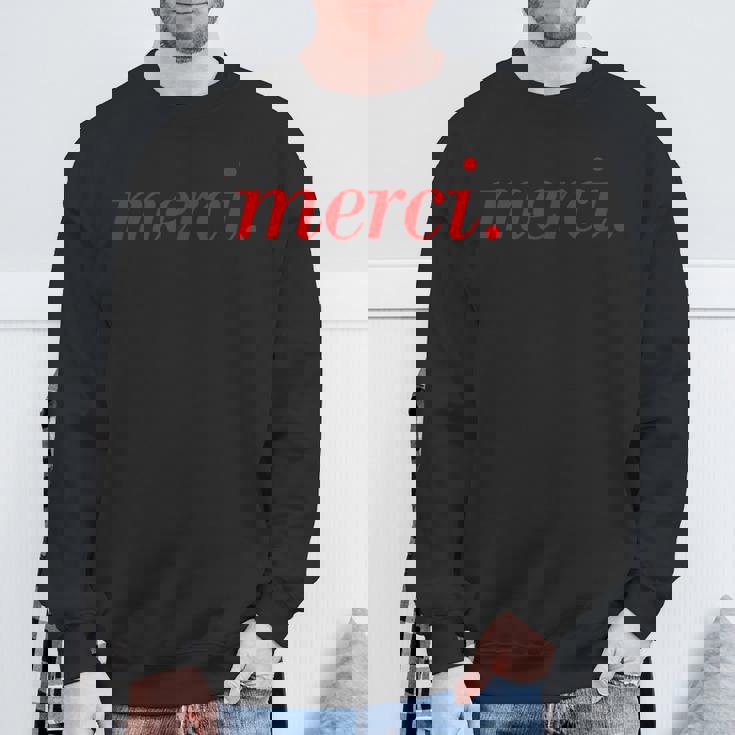 メルシーフランス語フランス旅行パリ。 スウェットシャツ 高齢者への贈り物