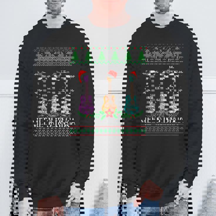 メレカリキマカハワイアンクリスマスウクレレ醜いデザインシャツ スウェットシャツ 高齢者への贈り物