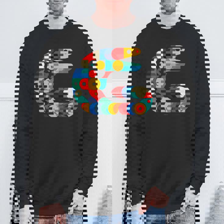 モダン 幾何学的 ミニマリズム イラスト ウツボ アート 長袖tシャツ スウェットシャツ 高齢者への贈り物