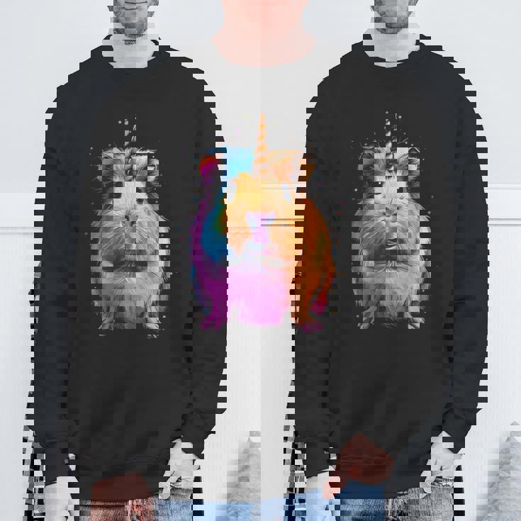 モルモット ユニコーン ギニコーン 面白い ペット モルモット好き 長袖tシャツ スウェットシャツ 高齢者への贈り物