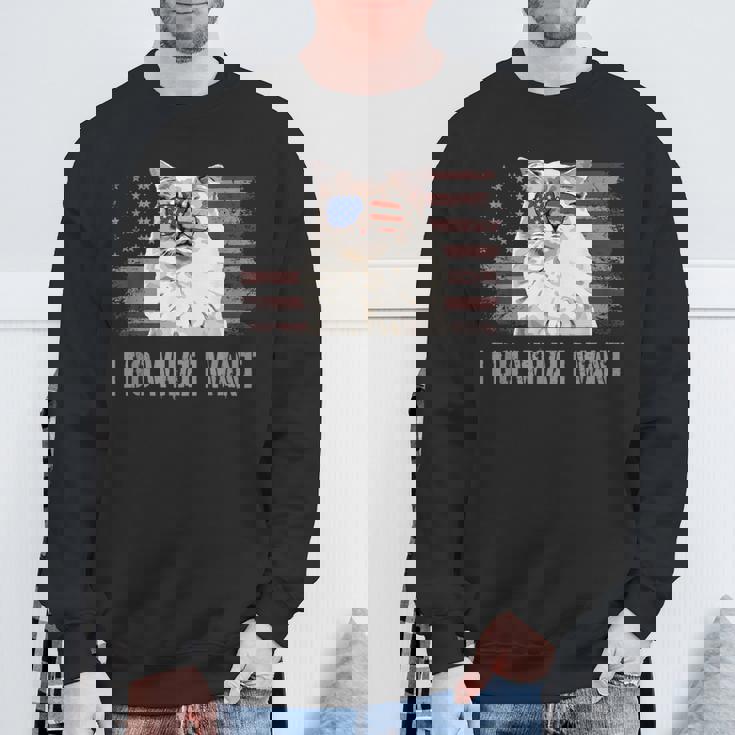 ラグドールキャット I Do What I Want Retro Usa おもしろ猫 スウェットシャツ 高齢者への贈り物