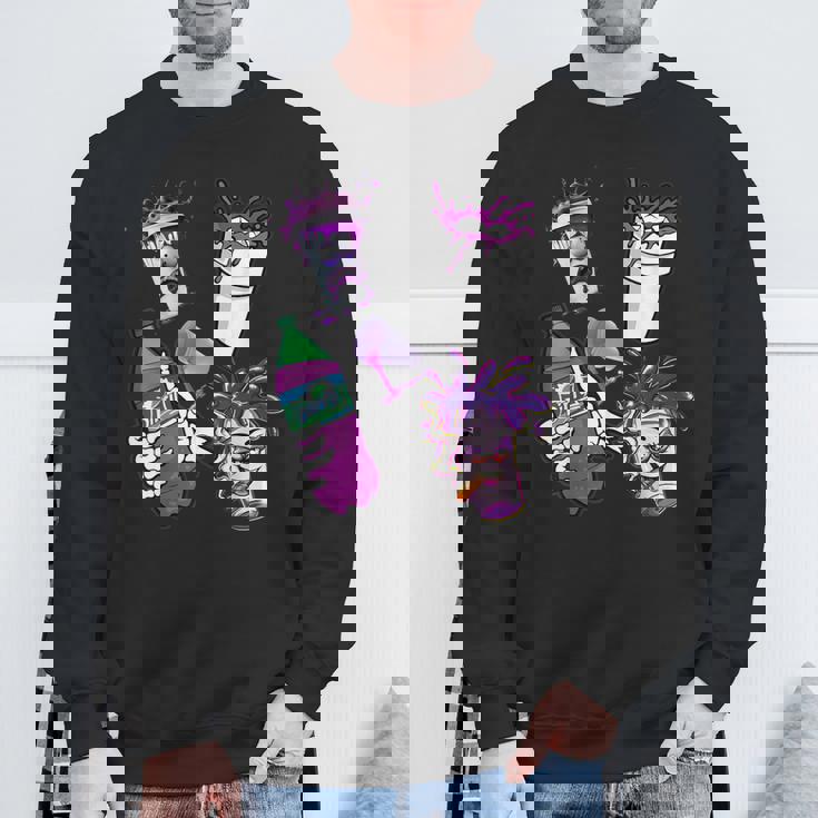 リーンシャツ、パープルドランク、ダーティダブルカップ、リーンラインスモーク スウェットシャツ 高齢者への贈り物