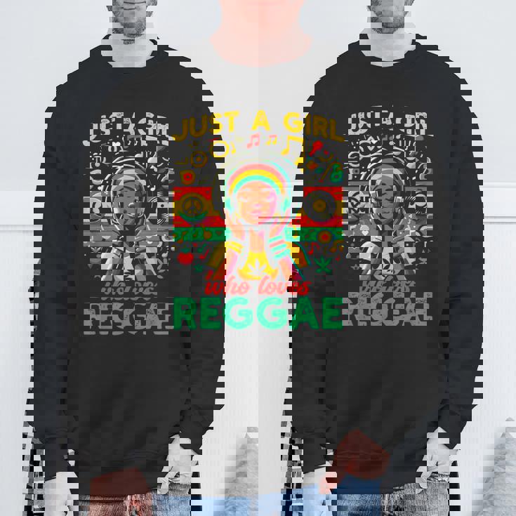 レゲエが大好きな少女 ジャマイカ音楽 おもしろラスタ スウェットシャツ 高齢者への贈り物