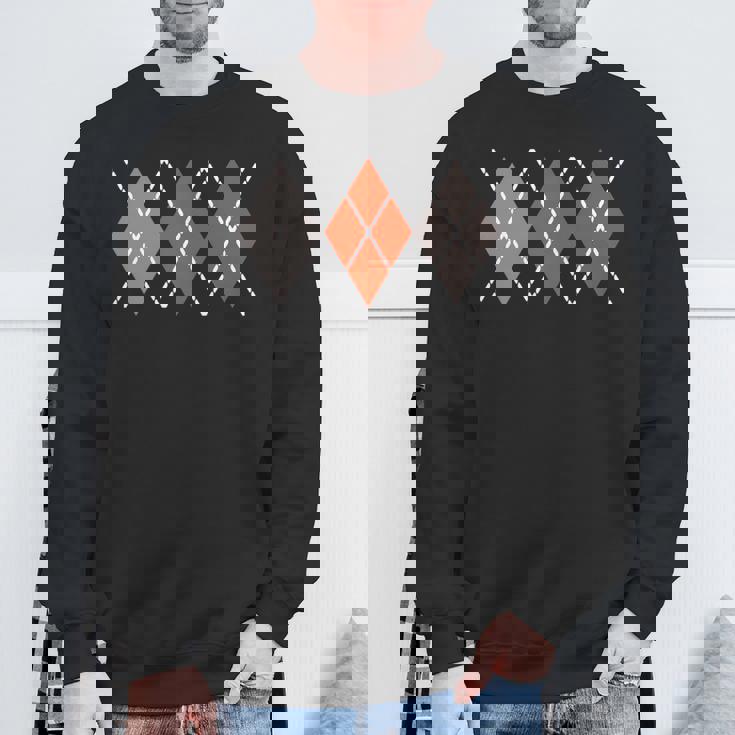 レトロ アーガイル ロカビリー 長袖tシャツ スウェットシャツ 高齢者への贈り物