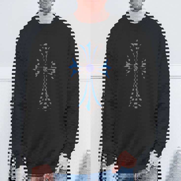 ロイヤル ブルー サファイア クロス 長袖tシャツ スウェットシャツ 高齢者への贈り物