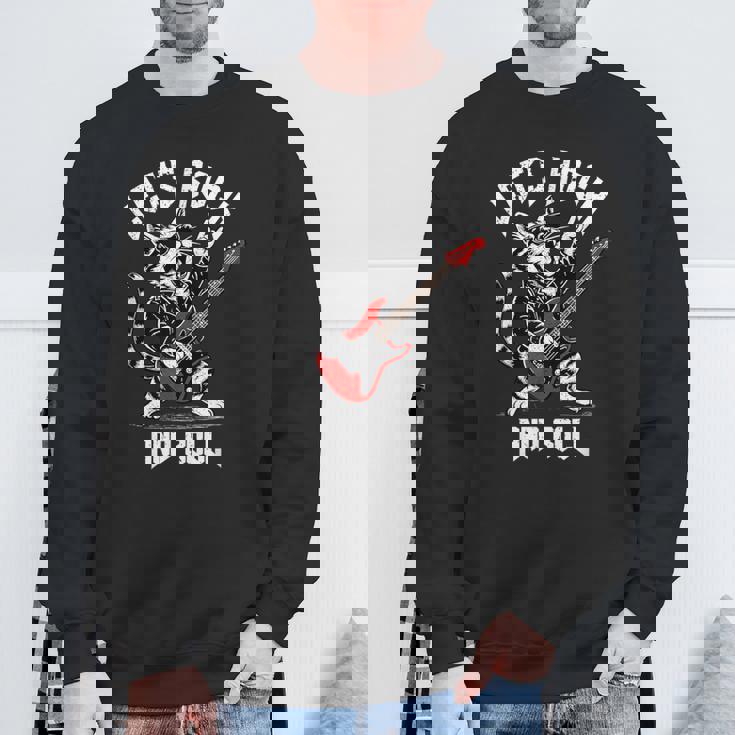 ロックンロール キャット ギタリスト ヴィンテージ ロック&ロール キャット ギター スウェットシャツ 高齢者への贈り物