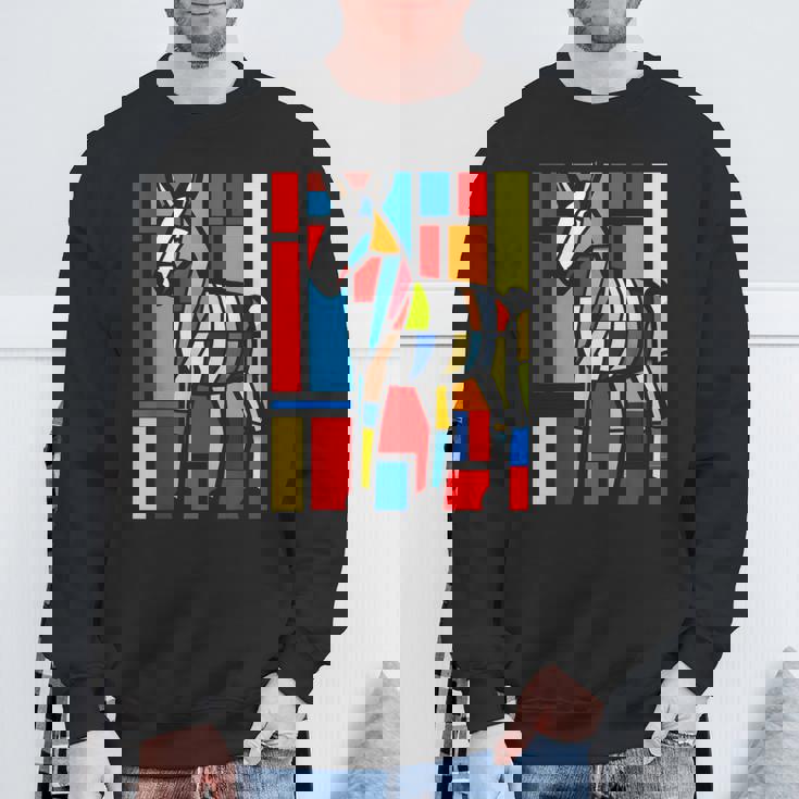 ロバ カラフル 動物 グラフィック アートワーク ロバ スウェットシャツ 高齢者への贈り物