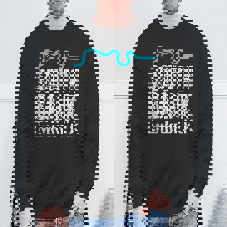 ロンドン、「サウスバンク」の「テムズ川」地図のロンドンお土産 スウェットシャツ 高齢者への贈り物