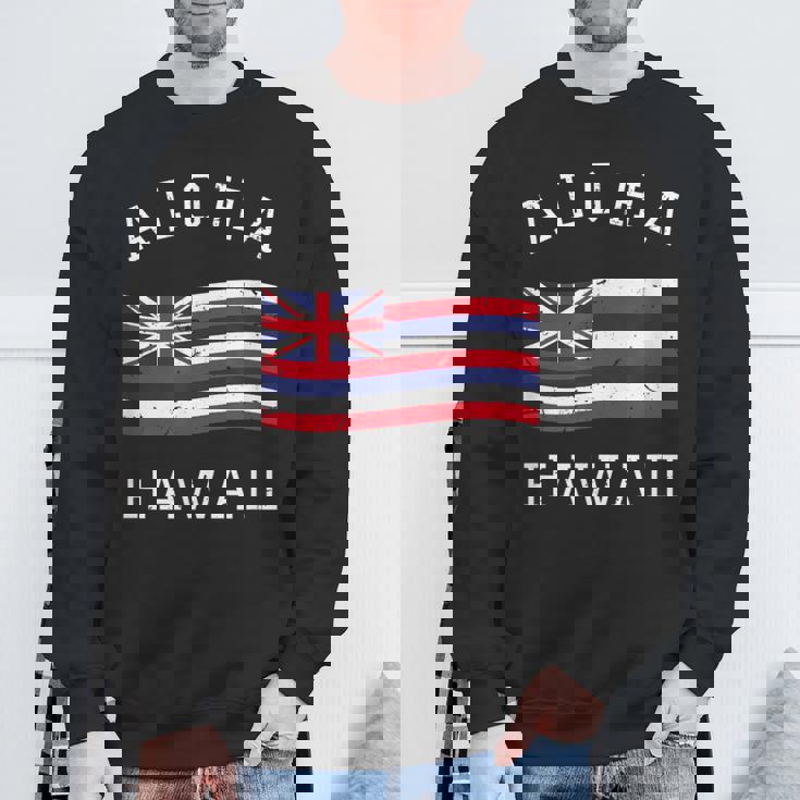 ヴィンテージ アロハ州 ハワイ国旗 ハワイアン 旗 メンズ レディース スウェットシャツ 高齢者への贈り物