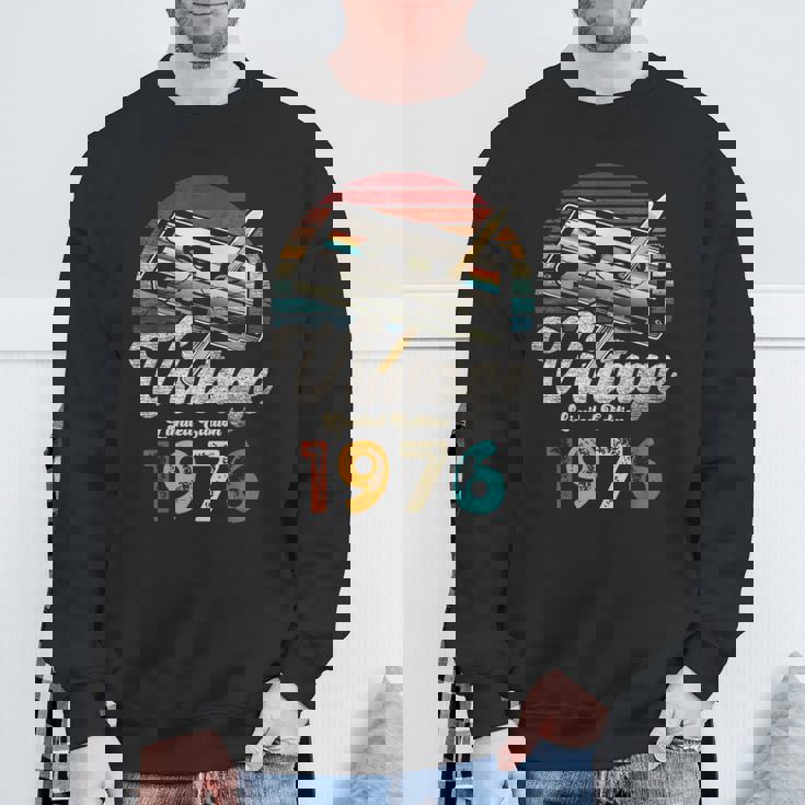 ヴィンテージ1976バースデー50年カセットペンシル スウェットシャツ 高齢者への贈り物