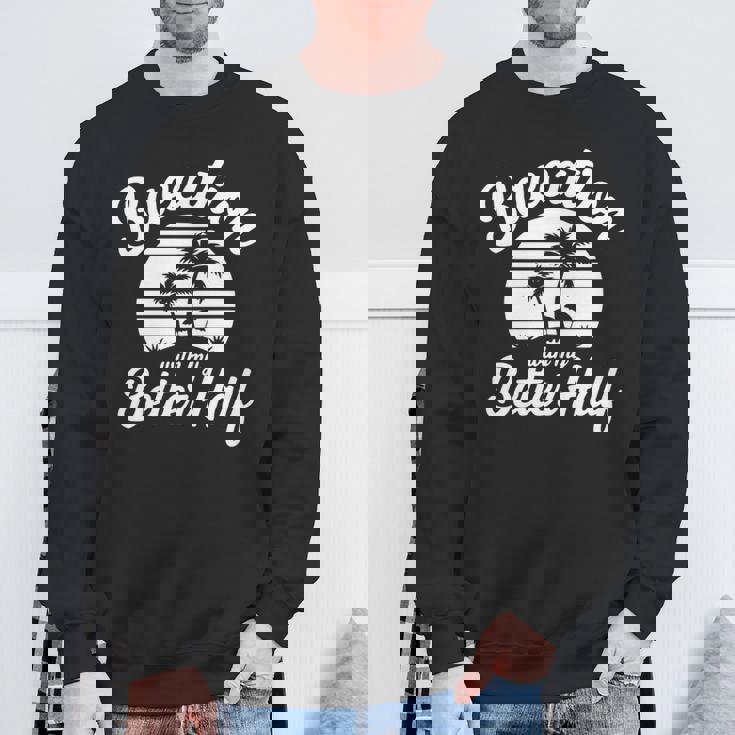 ヴィンテージbaecation With My Better ハーフマッチングカップル 長袖tシャツ スウェットシャツ 高齢者への贈り物