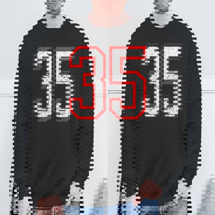 ヴィンテージナンバー 35 ホワイトレッドスポーツ代表チームナンバー 35 スウェットシャツ 高齢者への贈り物