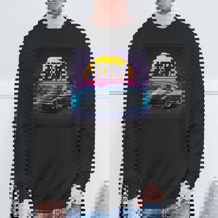 ヴェイパーウェーブ レトロ サンセット Jdm レジェンドカー 日本国内市場 長袖tシャツ スウェットシャツ 高齢者への贈り物