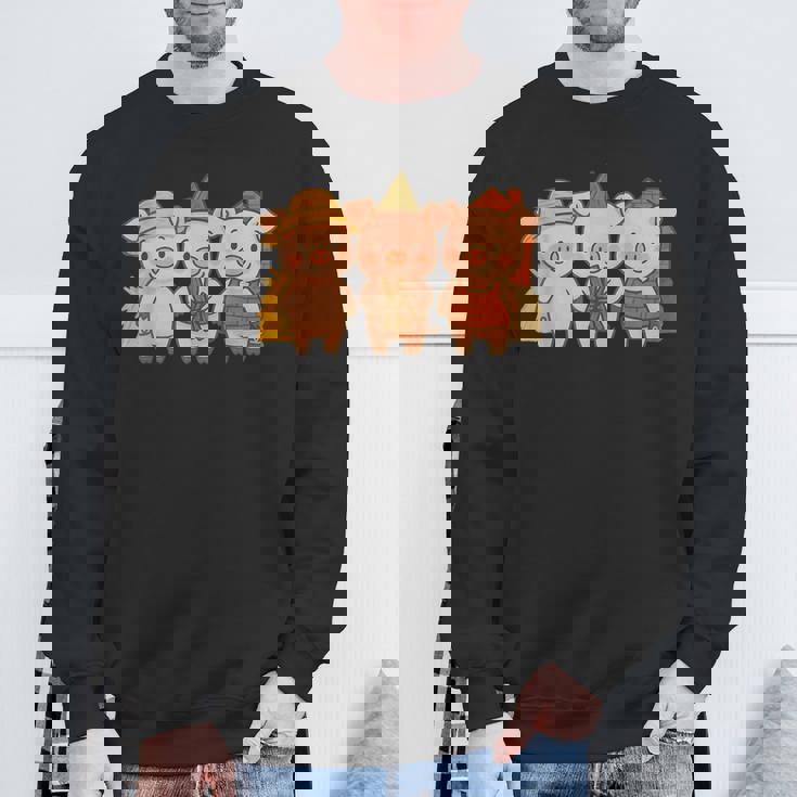 三匹の子ぶたのおとぎ話の絵本 スウェットシャツ 高齢者への贈り物