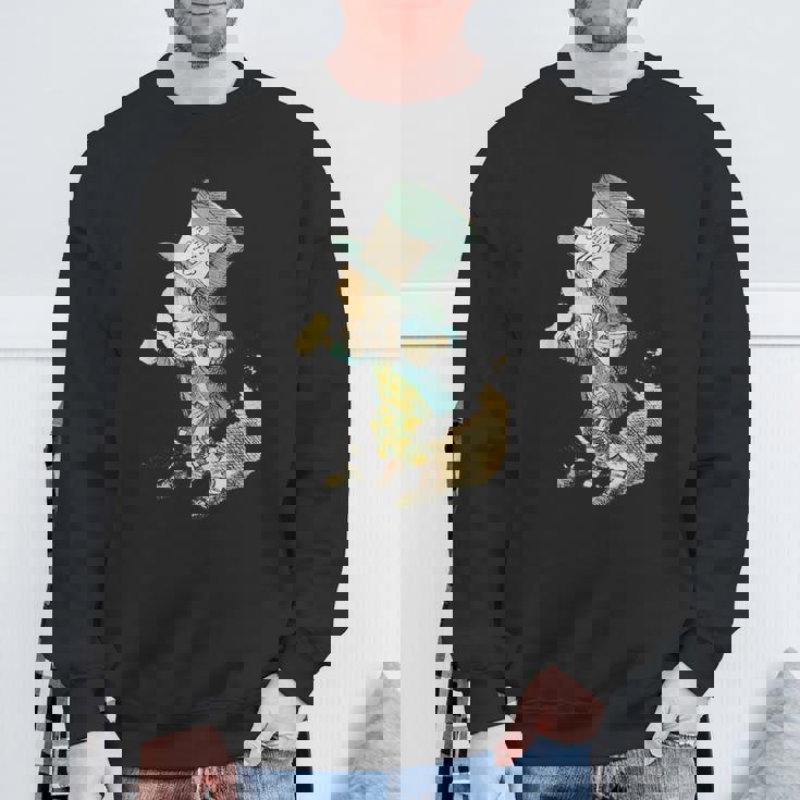 不思議の国のアリス マッドハッター ヴィンテージイラスト スウェットシャツ 高齢者への贈り物