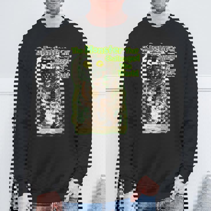 世界に挑んだヴィンテージクラシックホラーモンスター 長袖tシャツ スウェットシャツ 高齢者への贈り物