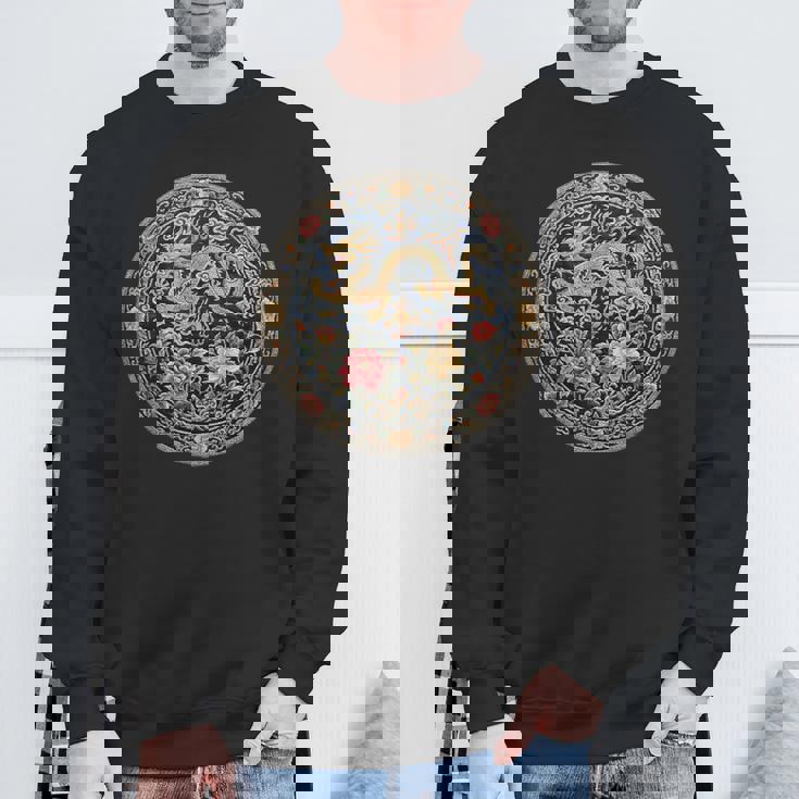 中国刺繍柄 龍 竜 ドラゴン 中国 清朝 ドラマ 牡丹 スウェットシャツ 高齢者への贈り物