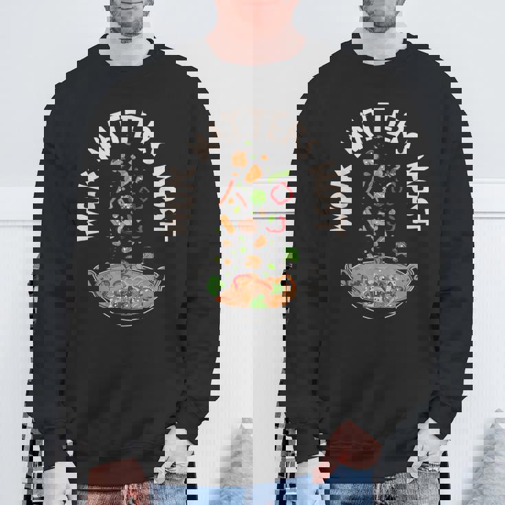 中華料理 アジアン 中華鍋 料理 食通 食品 ステートメント スウェットシャツ 高齢者への贈り物