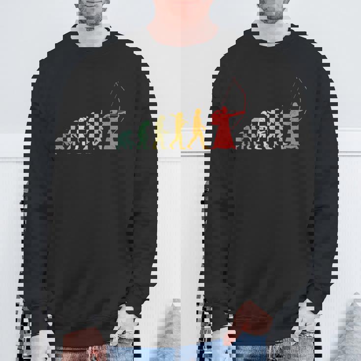 人類の進化 弓道 弓術 弓道好き 騎射 歩射 堂射 弓道部 弓道サークル 古武術 和弓 レトロ 弓 エボリューション スウェットシャツ 高齢者への贈り物