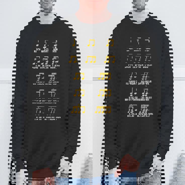 作曲家リズム音楽 バッハ・モーツァルト ベートーヴェン・ショパン スウェットシャツ 高齢者への贈り物
