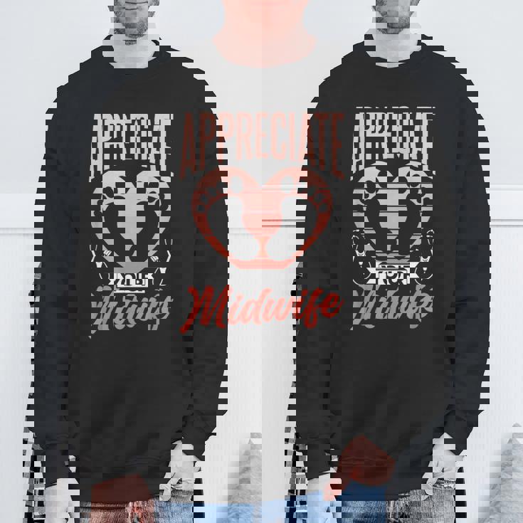 助産師に感謝する 格言集 助産 助産師 仕事 スウェットシャツ 高齢者への贈り物