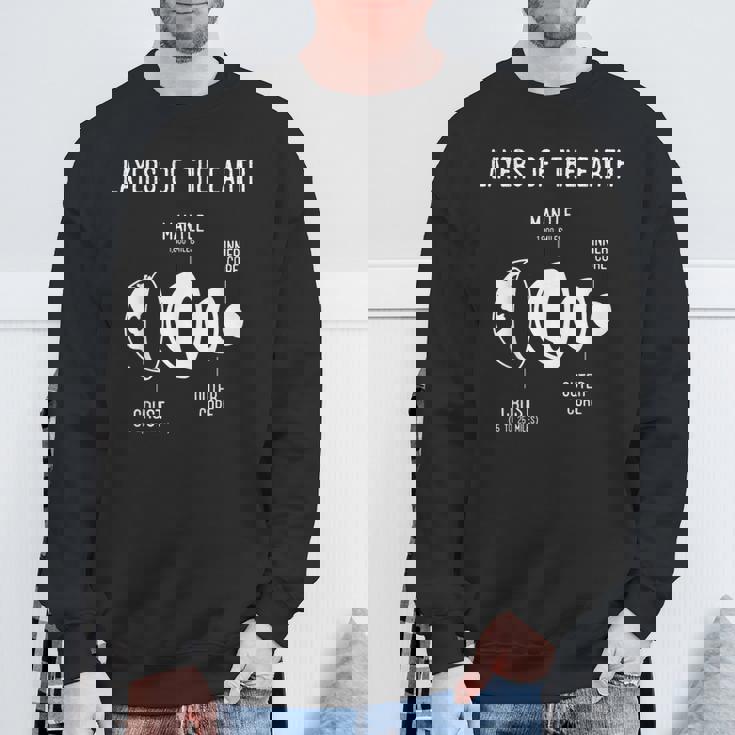 地殻、地球の層、地質、科学 スウェットシャツ 高齢者への贈り物