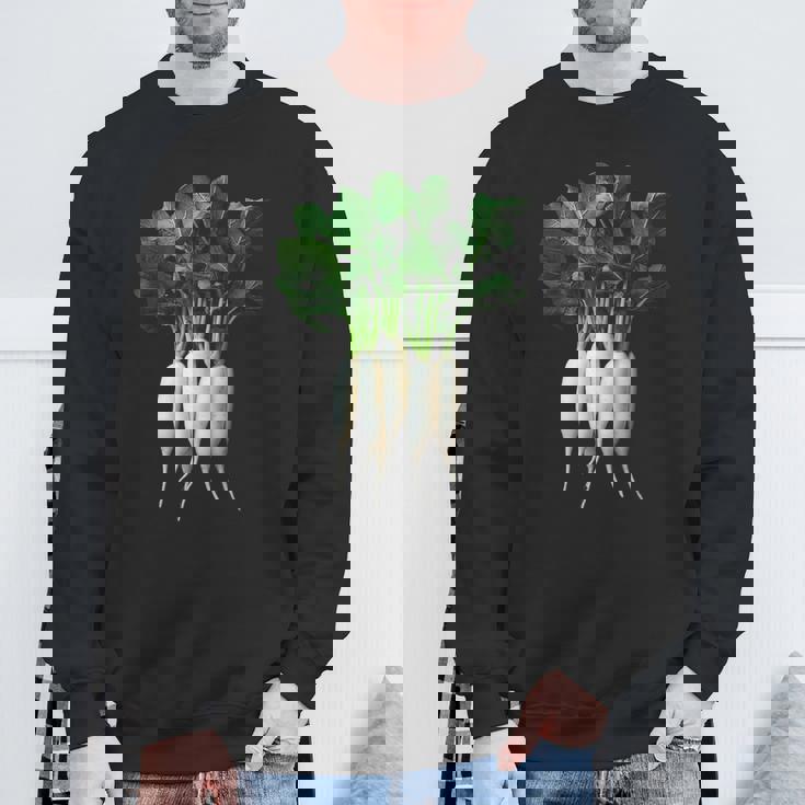 大根 野菜 グラフィックアート 大根 スウェットシャツ 高齢者への贈り物