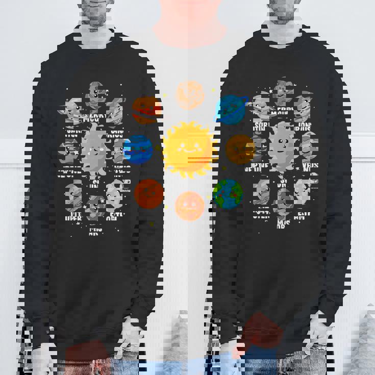 太陽系 9つの惑星 かわいい惑星 恋人 宇宙 天文学 スウェットシャツ 高齢者への贈り物