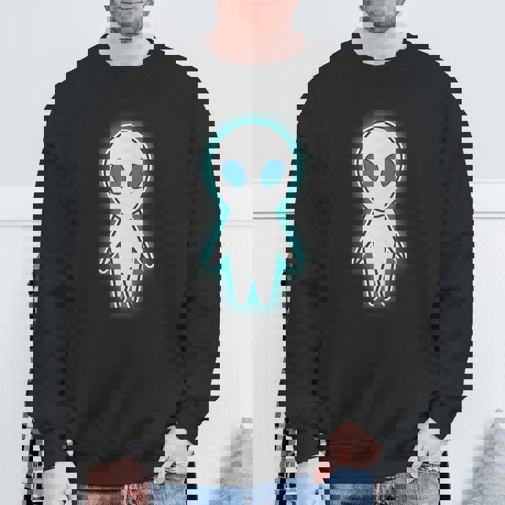 宇宙人 エイリアン『セルフィー』グレイ【ゆるフレンズ】かわいい キャラクター 面白い 長袖tシャツ スウェットシャツ 高齢者への贈り物