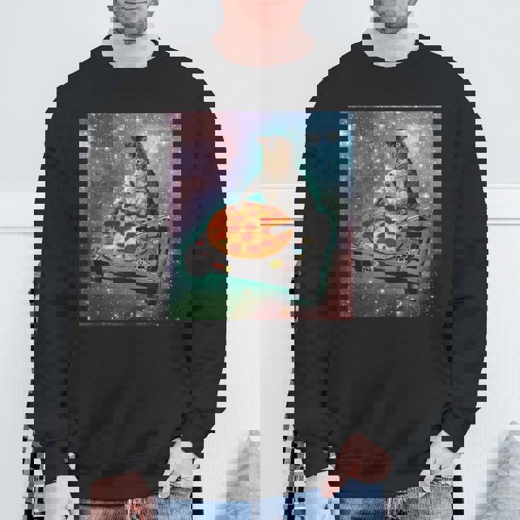 宇宙猫ピザミーム銀河宇宙キティ子猫面白いかわいいpace Cat Galaxy Universe Meme スウェットシャツ 高齢者への贈り物