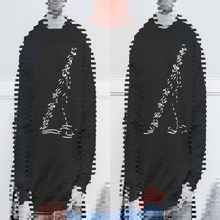 尺八 線画 ミュージシャン向け 尺八 スウェットシャツ 高齢者への贈り物