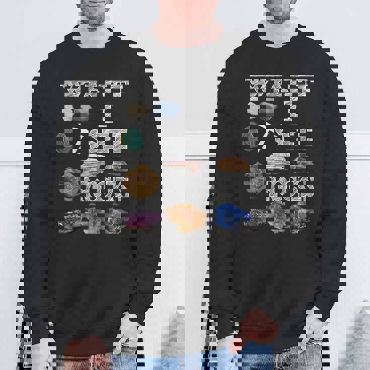 待って、Iee Rocks Rockhound Geology Rock Collection スウェットシャツ 高齢者への贈り物