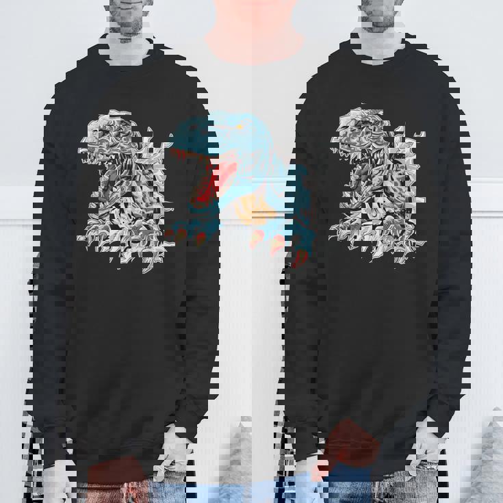 恐竜 おもしろ デフォルメ イラスト スウェットシャツ 高齢者への贈り物