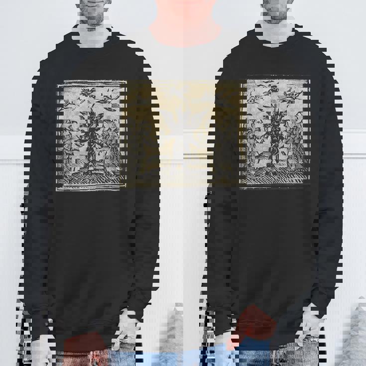 悪魔のオカルトの犠牲ゴスホラー 美的木版画 スウェットシャツ 高齢者への贈り物