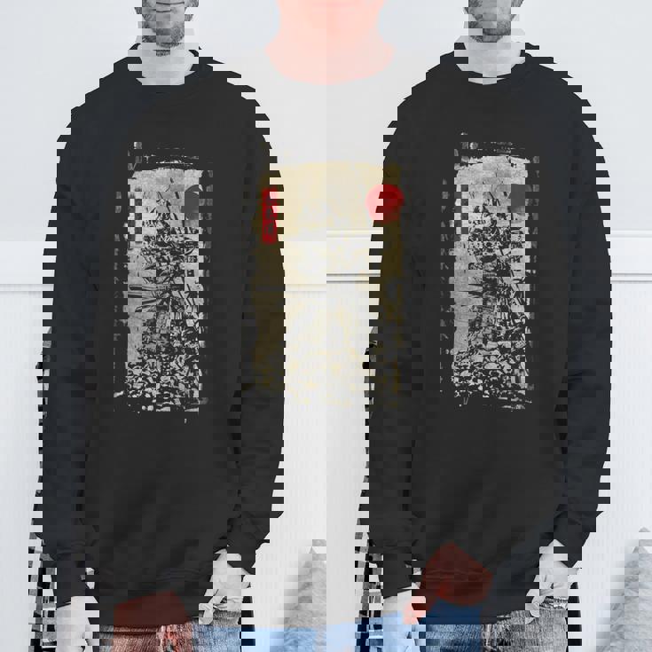 手描きの日本の侍 ヴィンテージ ソードマン アニメ 武士道 スウェットシャツ 高齢者への贈り物