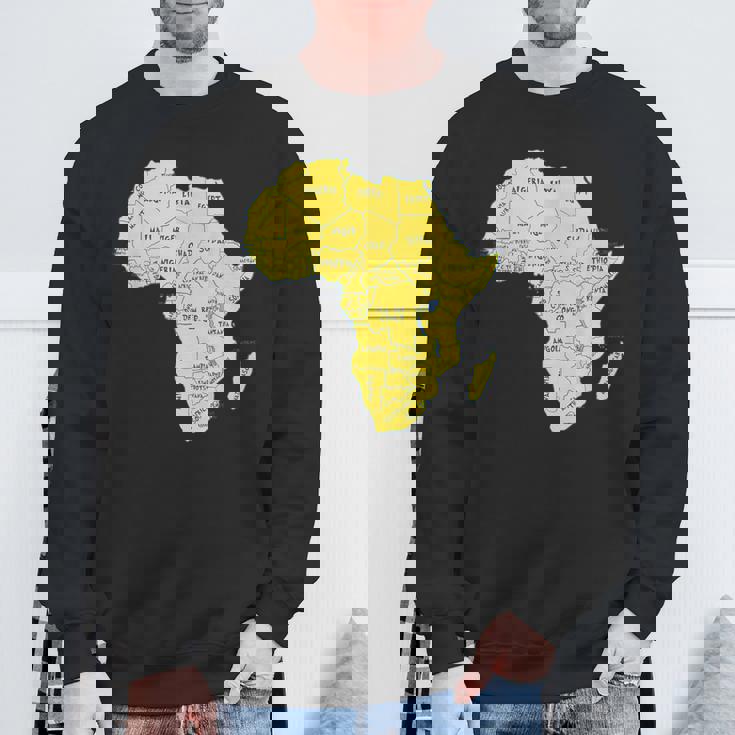 手描きアフリカ地図tシャツ 国名付き スウェットシャツ 高齢者への贈り物