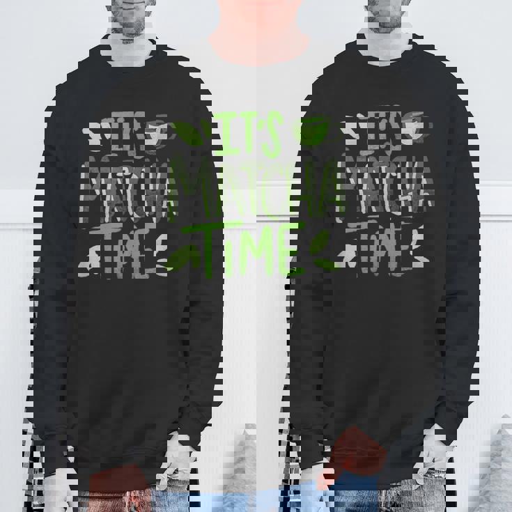 抹茶タイム おいしい日本の抹茶 スウェットシャツ 高齢者への贈り物