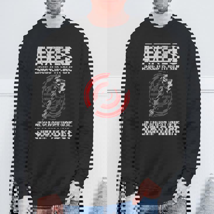 斧投げ ランバージャック ヨガ ゴルフ ファニー 斧投げ ブルズアイ スウェットシャツ 高齢者への贈り物