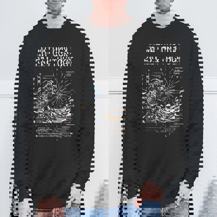 日本 大波動物理学 北斎 水 動き 数学 科学 長袖tシャツ スウェットシャツ 高齢者への贈り物