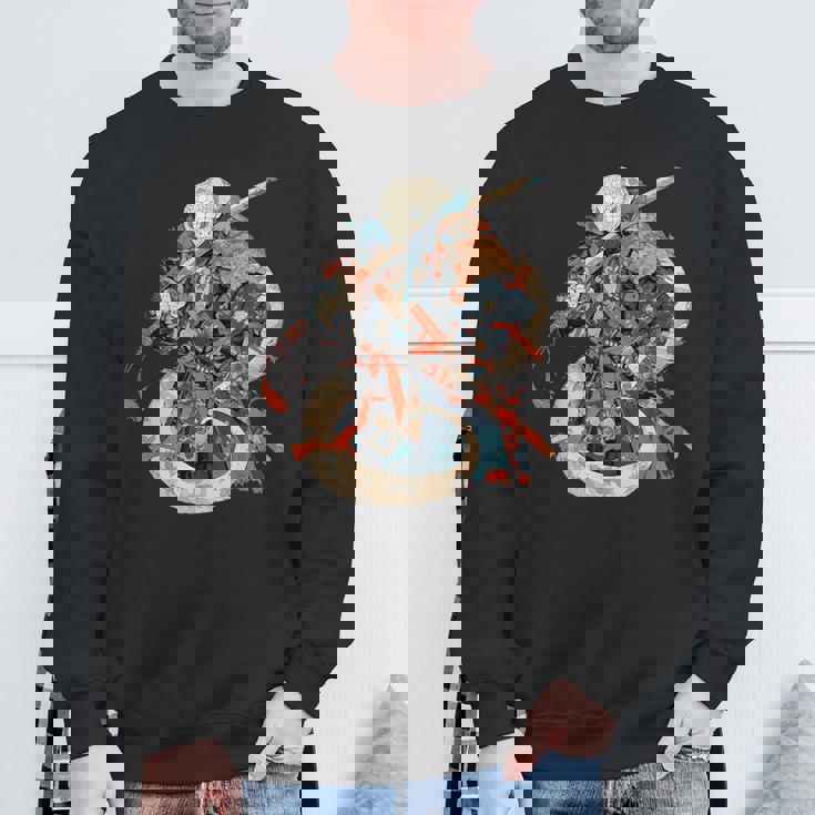 日本アート 蛇 忍者 浮世絵 アニメスタイル サムライスネーク スウェットシャツ 高齢者への贈り物