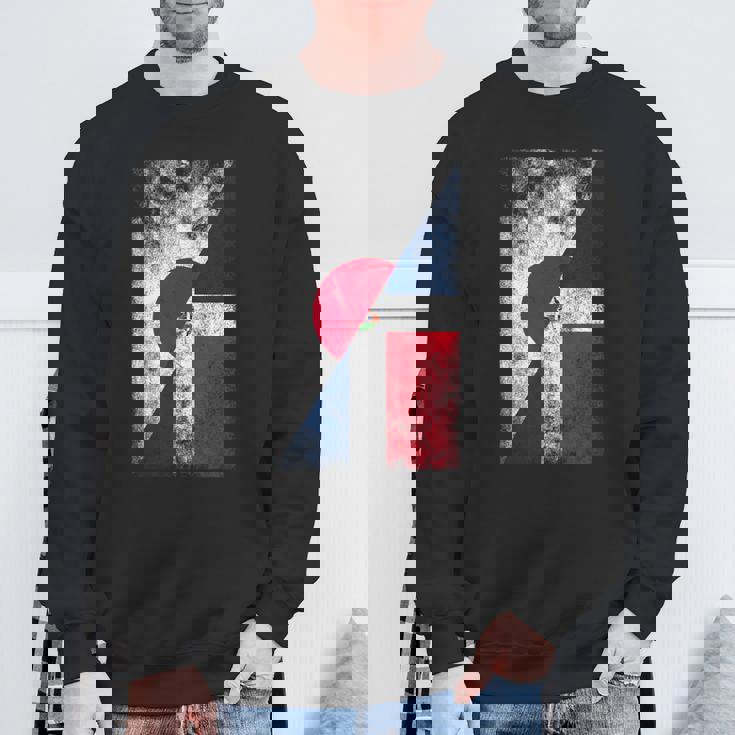 日本ドミニカ共和国の国旗 日本のドミニカ共和国 スウェットシャツ 高齢者への贈り物