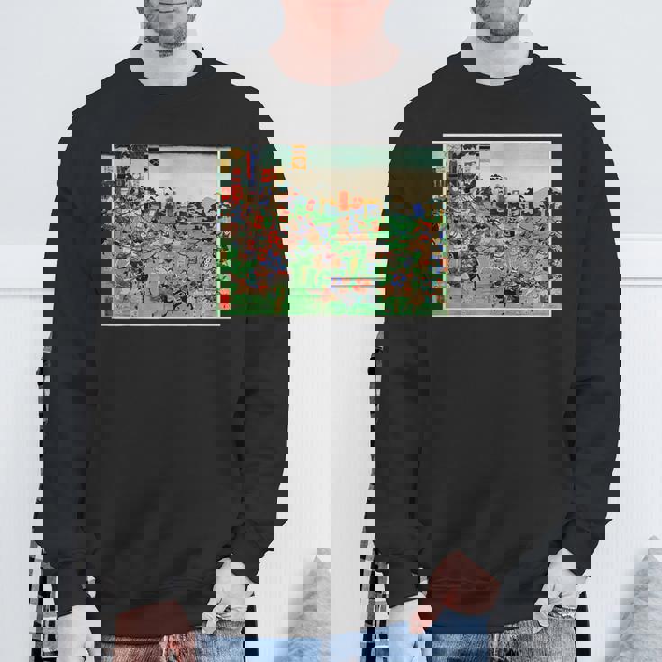 日本レトロアート 歌川国吉 2陸軍の戦い スウェットシャツ 高齢者への贈り物