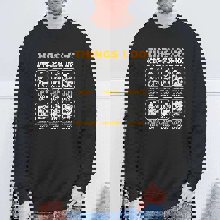 暇なときにすること犬を飼っている子犬、ペット スウェットシャツ 高齢者への贈り物