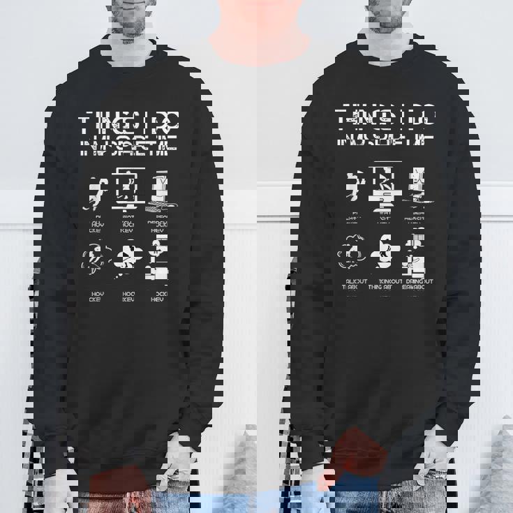 暇なときにすること面白いホッケー愛好家 スウェットシャツ 高齢者への贈り物