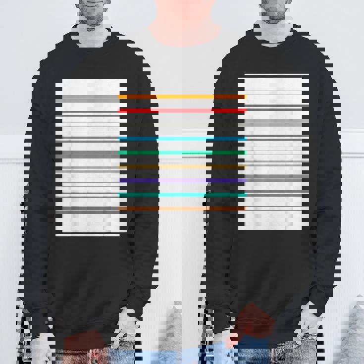 東京の地下鉄 カラー 色 ボーダー 鉄道【電車ファン】【変なデザイン屋さん】メトロ 面白い ポップ デザイン スウェットシャツ 高齢者への贈り物